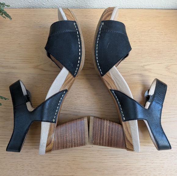 Dansko Anna Black Leather Western Heeled Comfort Sandals Size 39 (8.5 - 9) - Picture 9 of 14